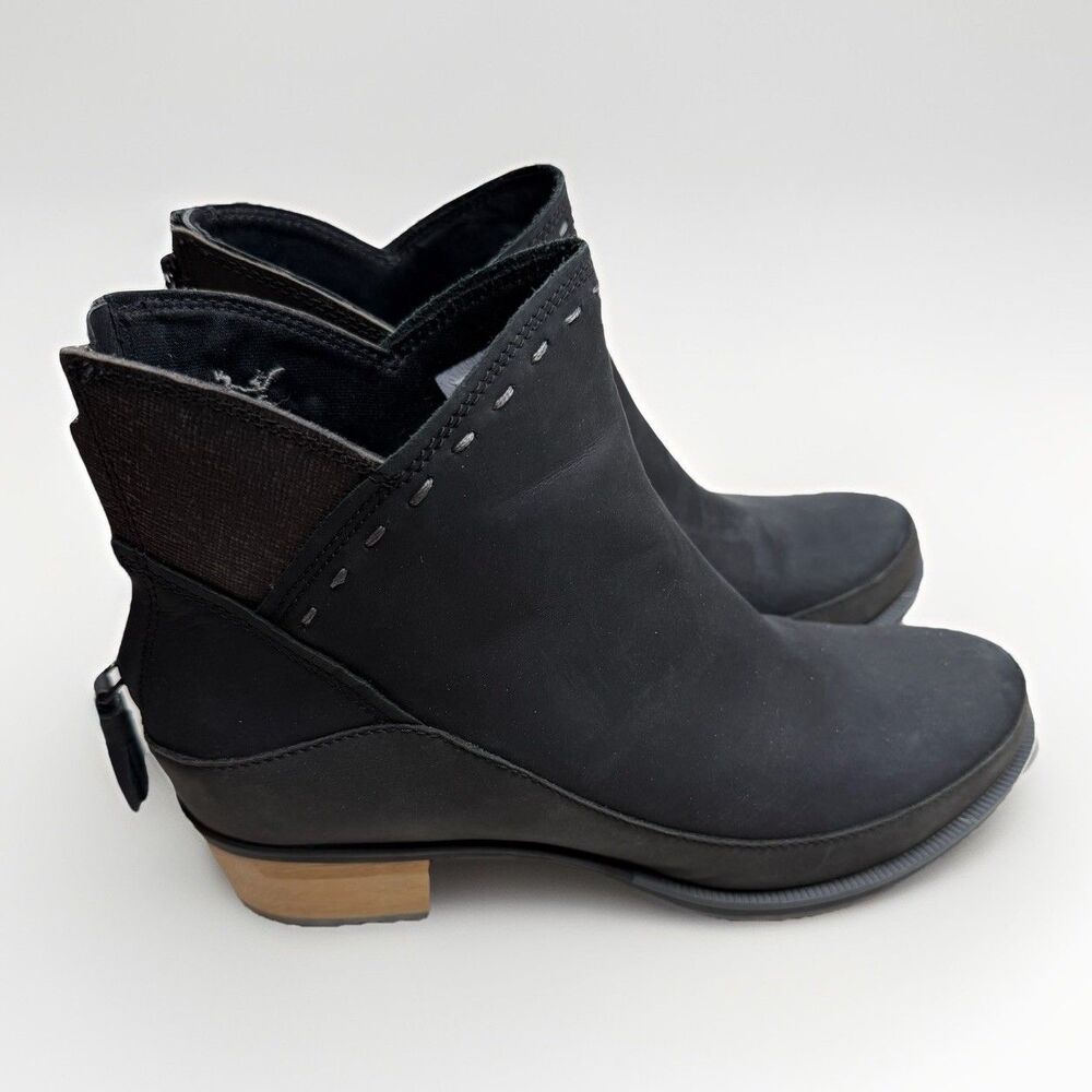 Chaco Cataluna Explorer Black Leather Ankle Boots Womens 8 Casual‎